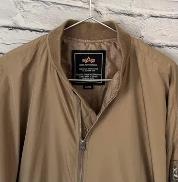 알파 ALPHA 홑겹 MA-1 자켓 베이지 L 사이즈 중고