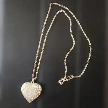 하트형 실버 펜던트 리버서블 목걸이