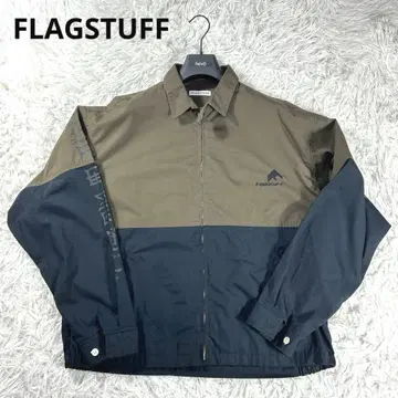 새상품급 FLAGSTUFF 블루종 블랙 브라운 바이컬러 면 L