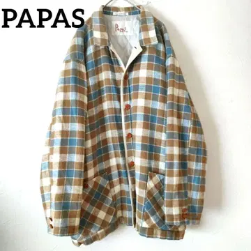 파파스 PAPAS 체크 무늬 플란넬 퀼팅 자켓
