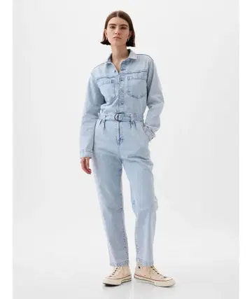 GAP 벨트 데님 점프수트
