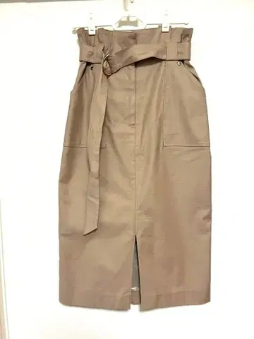 BABYLONE 벨트 하이웨스트 타이트 스커트 라이트 베이지