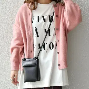 SHIPS any 퍼리 니트 턱 퍼프 슬리브 가디건