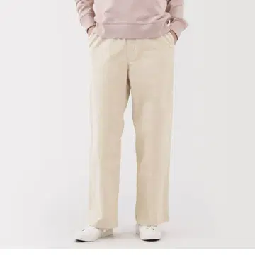 새상품 여성 스트레치 코듀로이 이지 스트레이트 팬츠 L 아이보리