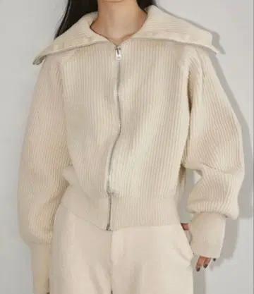 [택 포함!] TODAYFUL 워시드 울 지퍼 니트 아이보리