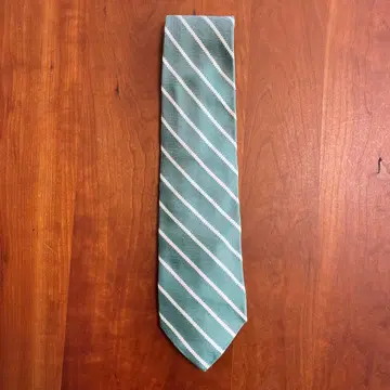 BROOKS BROTHERS 그린과 화이트 스트라이프 넥타이 미국제