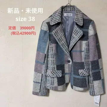 [ 새상품 ] Angelo 체크 무늬 울 자켓