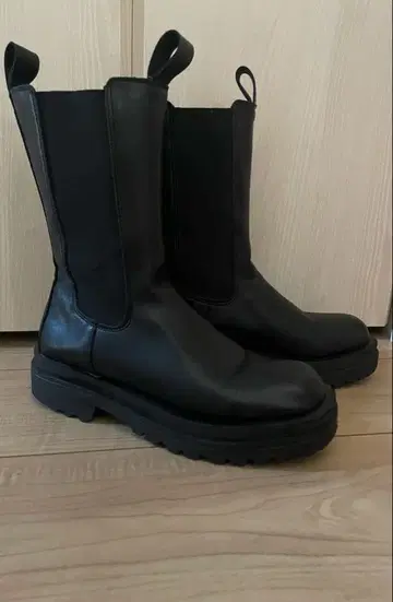 사이드 고어 부츠 통굽 블랙 25cm