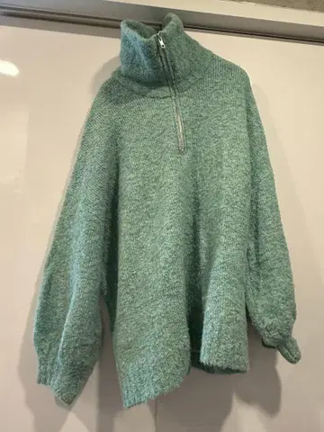 GENE HEAVENS 그레이 하프 지퍼 니트 풀오버