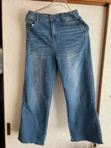 라이트 블루 와이드 레그 데님