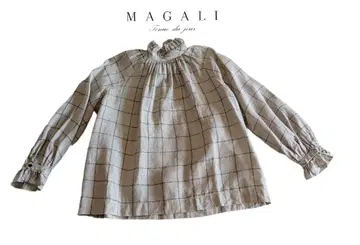MAGALI 체크 무늬 긴팔 셔츠
