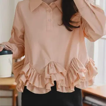 완판 고베 레터스 프릴 긴팔 셔츠