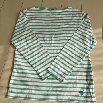 Orcival 긴팔 T셔츠 3 화이트/그린 스트라이프