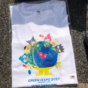 산리오 툰크툰크 요코하마 꽃박람회 2027 T셔츠 화이트 130사이즈