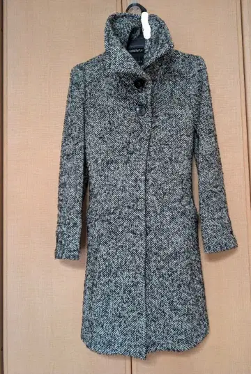 lesouk 루수크 여성용 롱 울 코트 트위드 코트 가을/겨울 한국