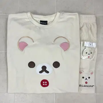 코리락쿠마 돈키 파일 상하의 세트 룸웨어 파자마 화이트 L