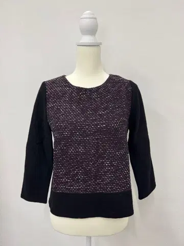 [미사용 새상품] 인디비 INDIVI 슬리브 절개 트위드 풀오버