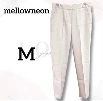 멜로우 네온 슬랙스 턱 팬츠 M 새상품급 아이보리 고급 오피카지