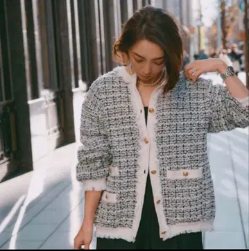 milaowen 미라 오웬 트위드 니트 자켓