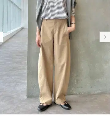 UNIQLO 저지 배럴 레그 팬츠 베이지 S