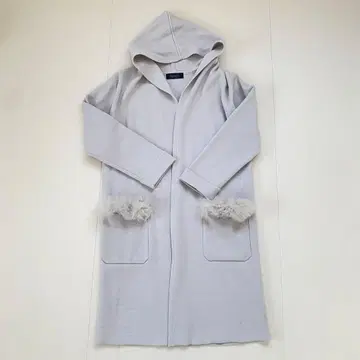 JUSGLITTY 후드 부착 롱 가디건 라이트 그레이