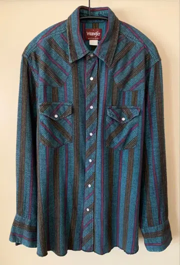 Wrangler 웨스턴 셔츠 L 그린 계열 스트라이프