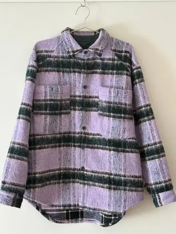 QUASI 플란넬 셔츠 XL 라벤더/블랙 그린 체크
