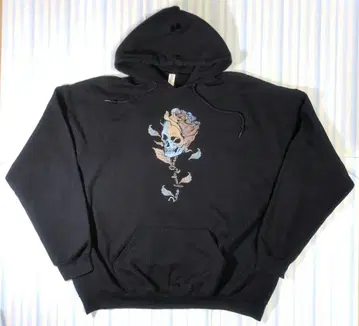 Jerzees 스컬 장미 그래픽 후드티 3XL 구제 의류