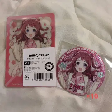 학마스 DMM 스크래치 하나미 사키 W 찬스상 금박 포토 카드 캔뱃지