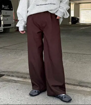 CPCM cpcm 하이웨스트 스트레이트 슬랙스 브라운 M