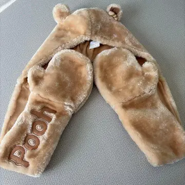 디즈니 푸우 장갑 머플러 캡 팬캡 모자