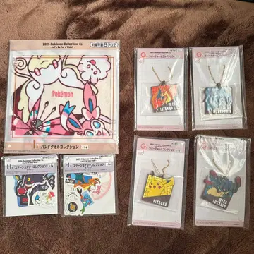 포켓몬 제일복권 G상 H상 I상 러버 참 스티커 핸드 타월