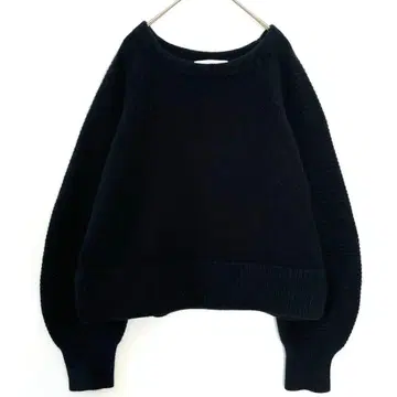 BABYLONE 보트넥 볼륨 슬리브 폭스 울 니트