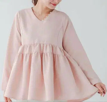 fitmore v넥 펄 페플럼 블라우스