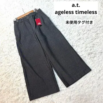 새상품 a.t. 에이티 다크 그레이 와이드 팬츠 보온 소재 TEIJIN