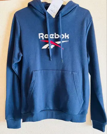리복 네이비 후드 부착 후드티 리복 네이비 컬러 S 사이즈