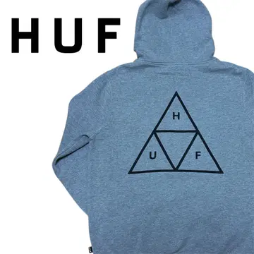 새상품급 HUF 하프 후드티 그레이 M 백 로고 레어 모델