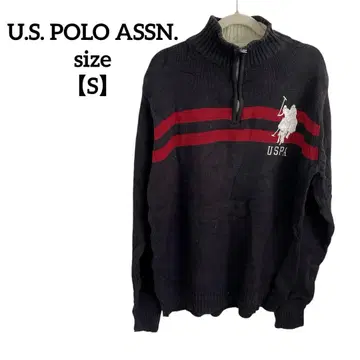 U.S. POLO ASSN. [ S ] 집업 니트 블랙