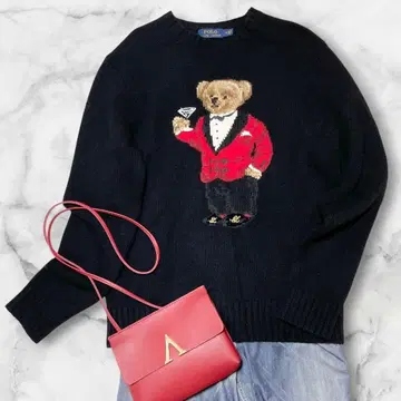 현행 새상품급 폴로 랄프로렌 워셔블 폴로베어 울 M 블랙