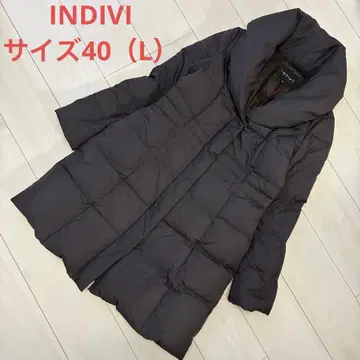 INDVI 인디비 다운 코트 롱 기장 숄카라 40 L 브라운