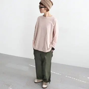 마이요 마추어 코튼 와이드 T 핑크