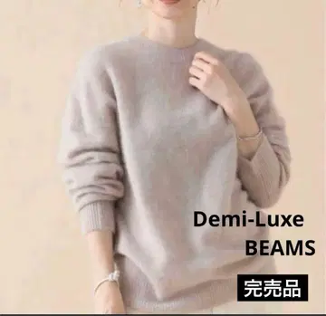 초미품 Demi-Luxe BEAMS 플러피 크루넥 니트 라쿤