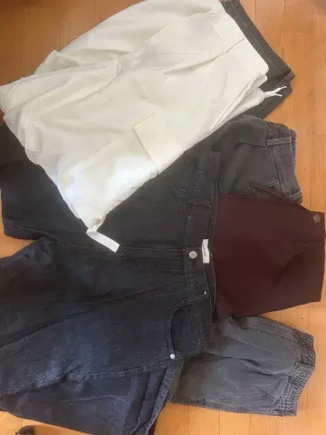 남성용 데님 카고 팬츠 슬랙스 세트