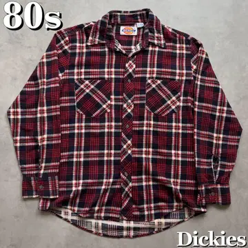 80s Dickies 프리넬 체크 셔츠 플란넬 셔츠 빈티지
