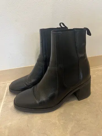 stilmoda 블랙 사이드 고어 부츠 중간 힐