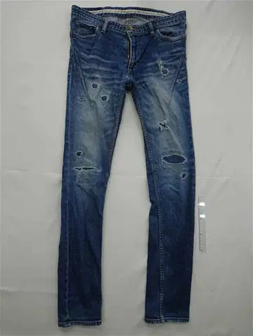 넘버나인 데미지 가공 데님 팬츠 일본 사이즈 M 인디고 계열