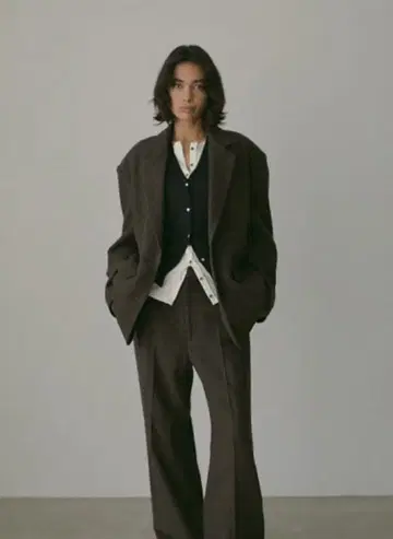 [ 새상품 택 ] 에트레토쿄 체크 트위드 테일러 자켓 브라운 S