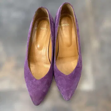 퍼플 스웨이드 스틸레토 펌프스 CLARPIERCE