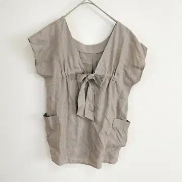 쿠미쿄쿠 블라우스 S 그레이지 리본 포함 포켓 셔츠풍 상의