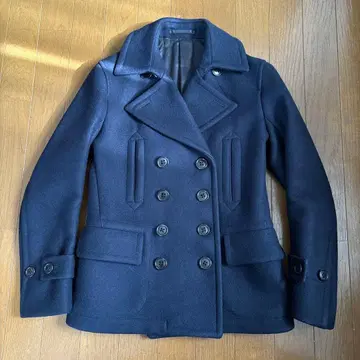 SCYE BASICS 울 네이비 피 코트 36